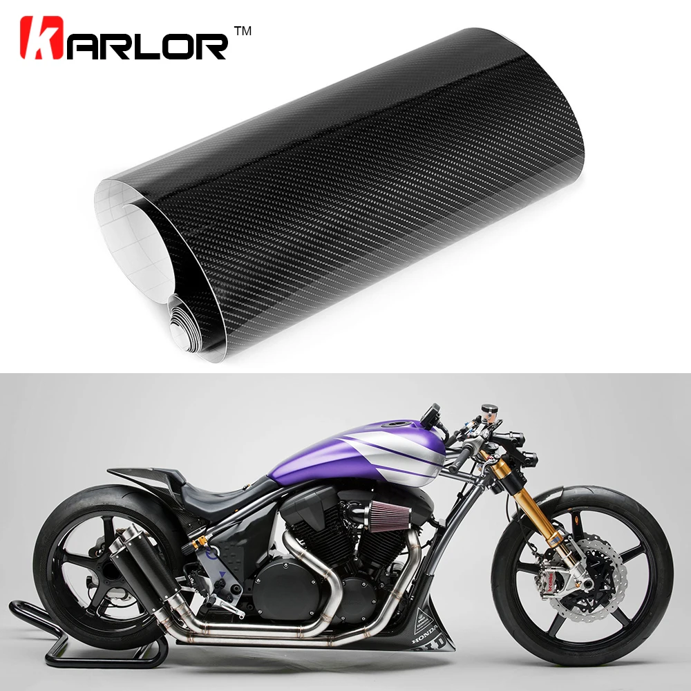 5D Carbon Fiber High Glossy Vinyl Film 20x152cm Auto Motorcycle Waterproof DIY Moto Decal Sticker Motocross Accessories