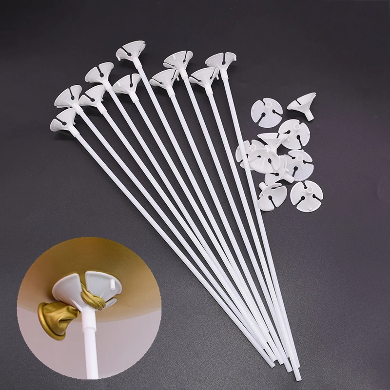 30cm Latex Balloon Stick White Balloons Holder Sticks with Cup Wedding Birthday Party Inflatable Balls Decoration Accessories 7z