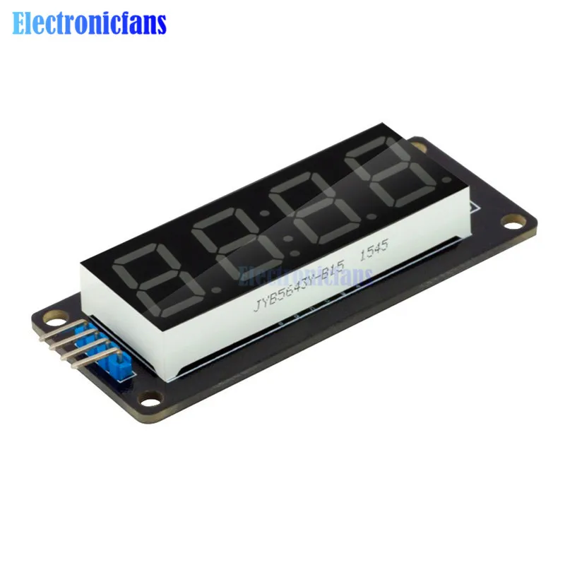 0.56 inch 4-Digit 7 Segments Digital Tube Clock Module Double Dots Blue Yellow White Green Red LED Display TM1637 For Arduino