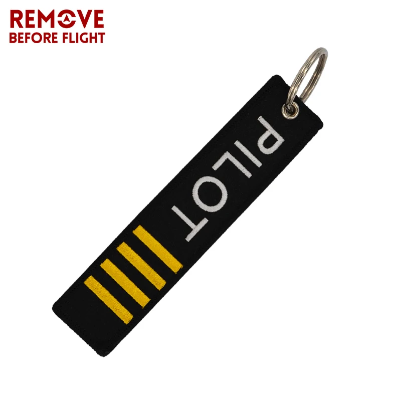 New 5PCS Remove Before Flight Pilot Key Chains Embroidery Label Key Ring Chain for Aviation Gifts Fashion Jewelry Accessories