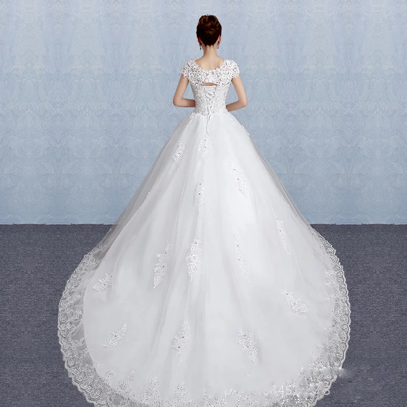 Elelgant Lace Trouwjurk Met Mouwen Bruid Gown Princes Vintage Plus Szie Vestidos De Casamento