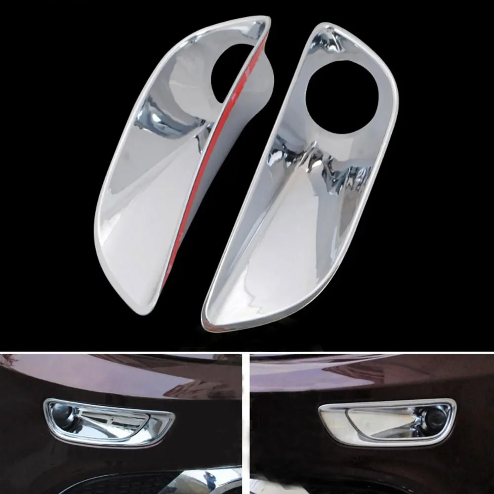 

1pair ABS Chrome Front Foglight Fog Lights Lamp Trim Cover Garnished Bezel for Grand Cherokee Summit 2014 2015