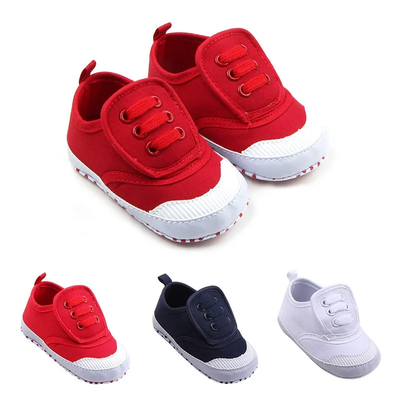 Newborm Baby Boy Girl First Walkers Shoes Leisure Solid Baby Canvas Shoes Thick Bottom Casual Kids Toddler Shoes images - 6