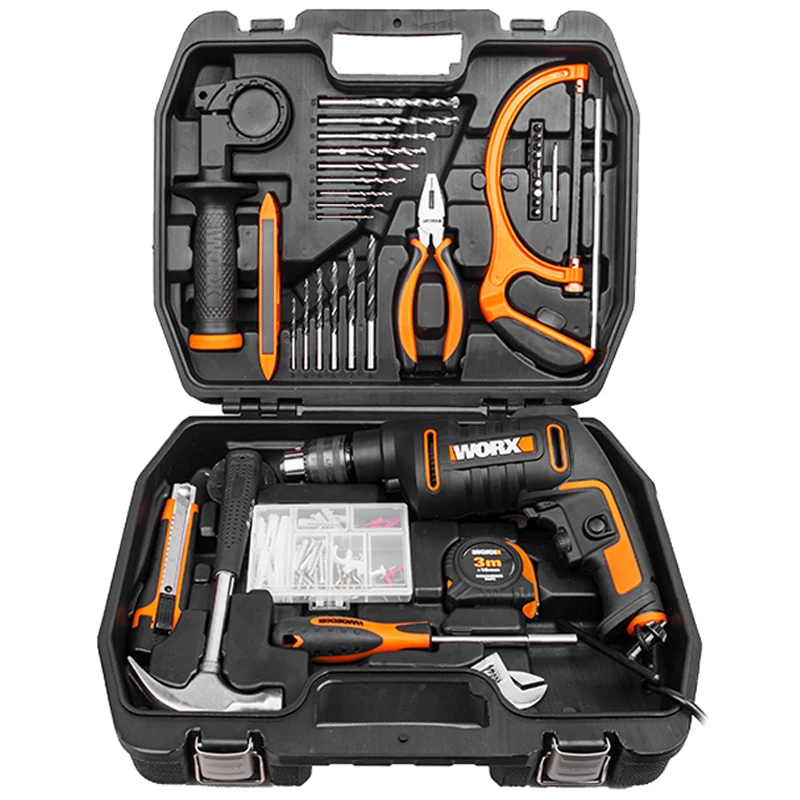 

The new WX317 220V / 600W portable multifunctional drill. Handheld Impact Drill Electrician Tool with Attachment and Toolbox