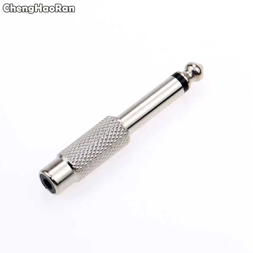 ChengHaoRan Audio Adapter 6.35mm 1/4" Male Mono/Dual Plug To RCA Female Jack Audio Adapter Connector TS For Home KTV Use