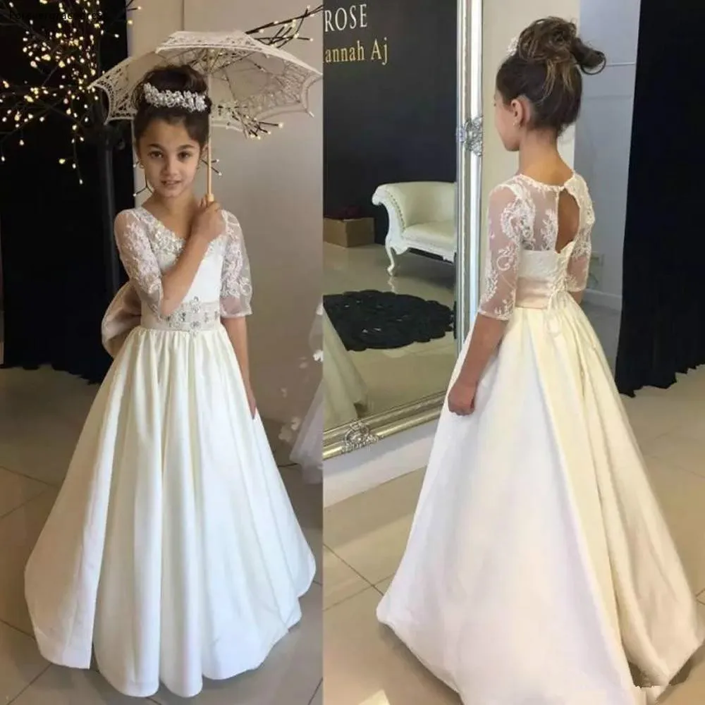 2019 New Cheap Lovely For Country Garden Boho Flower Girl Dresses Daughter Toddler Pretty Kids Pageant Formal First Holy Gown