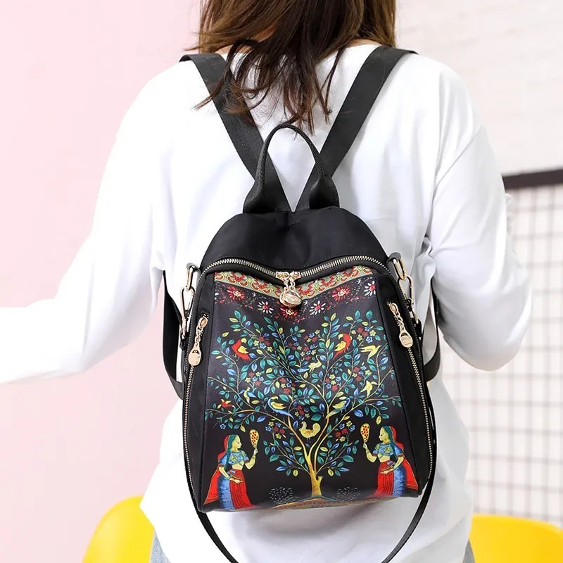 Printing Small Backpack Women Mochila Feminina Mini Bagpack Casual School Bags For Teenage Girls Plecak Waterproof Travel Rugzak