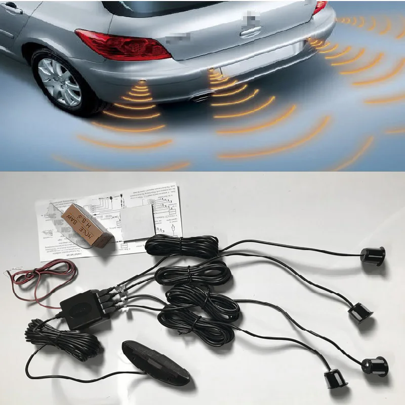 

CITYCARAUTO LED Parking Sensor Reverse Backup Car Parking Radar Monitor Detector System Backlight Display With 4 Sensors Buzzer