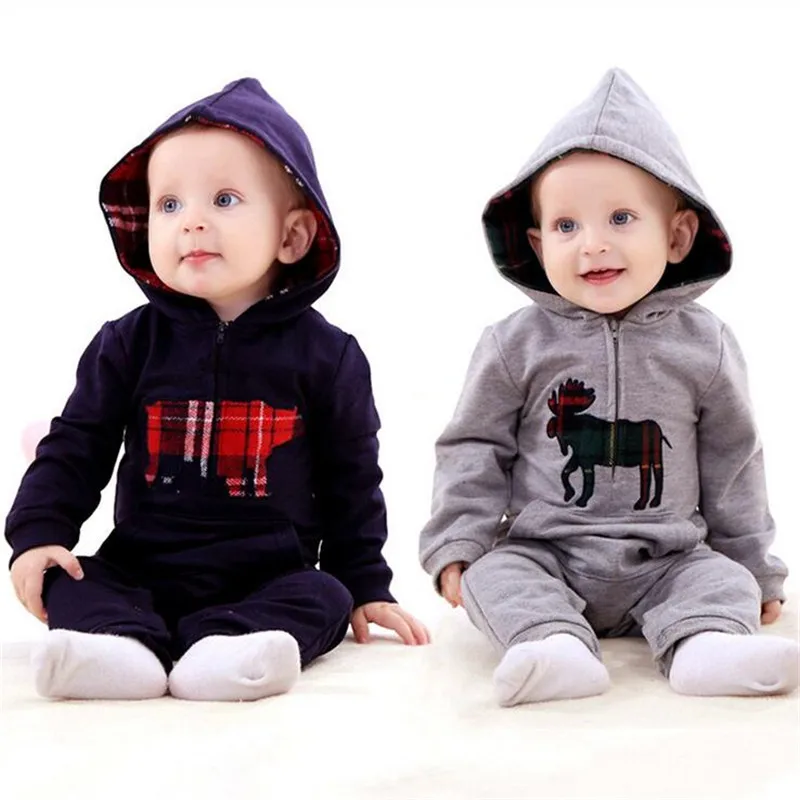 

Baby Rompers 2021 Fashion Brand Ropa De Bebe Long Sleeve Hooded Cotton Baby Costume Spring Autumn Romper Newborn Baby Clothes