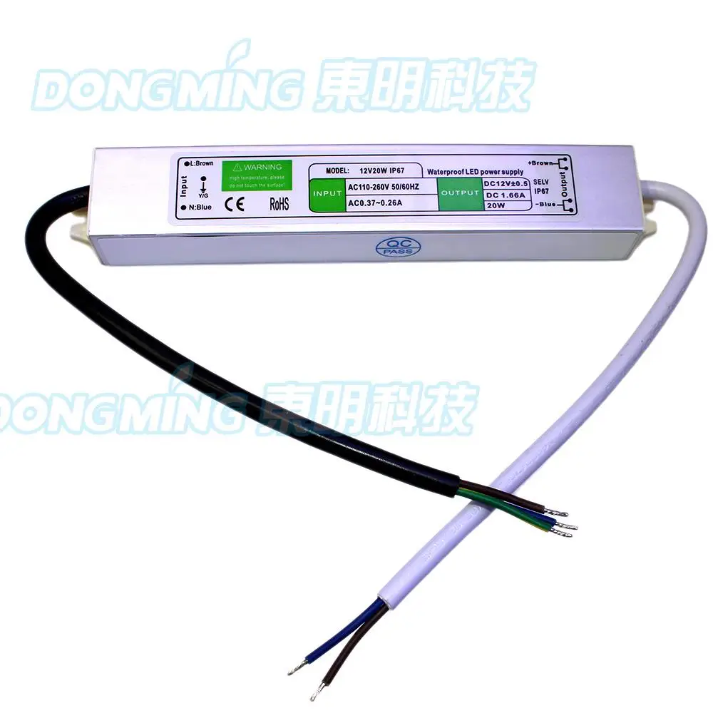 

led transformer led driver power supply converter AC110-240 to DC12V 1.7A 20W IP67 waterproof