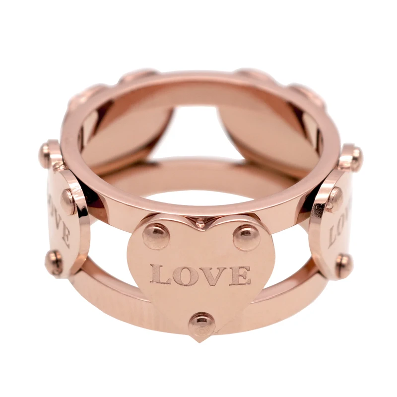 Hot Sale Fashion Luxury Famous Brand Love Ring New Female Rings  Gold Color Five Peach Heart Ring For Women Anillo Fine Jewelry