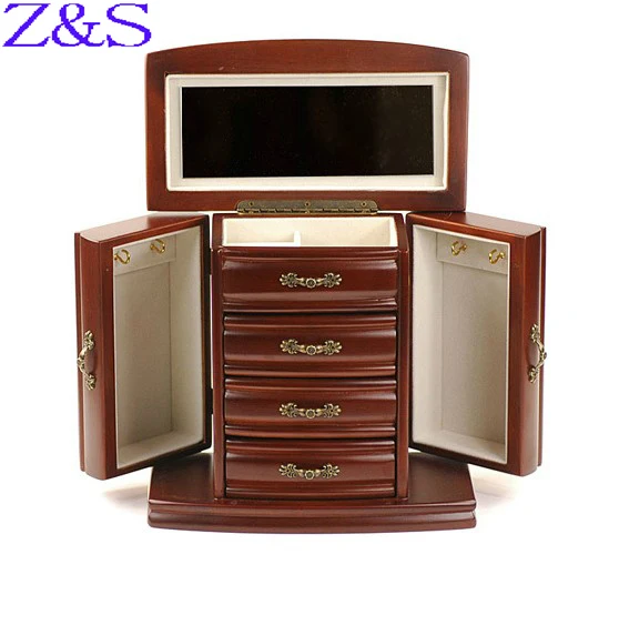 

Mother's day gift luxurious wooden jewelry box earrings bracelet casket box jewelry display organizer gift box