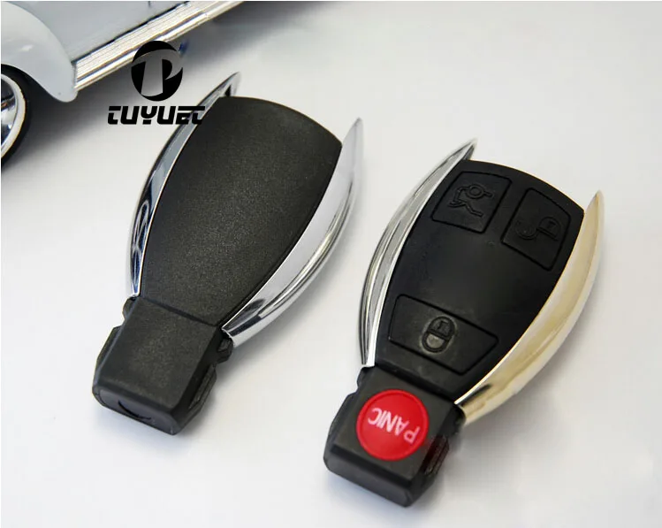 3+1 Buttons Updating Modified Smart Remote Key Shell Car Key Blanks Case for Mercedes-Benz with Battery Holder+Key Blade