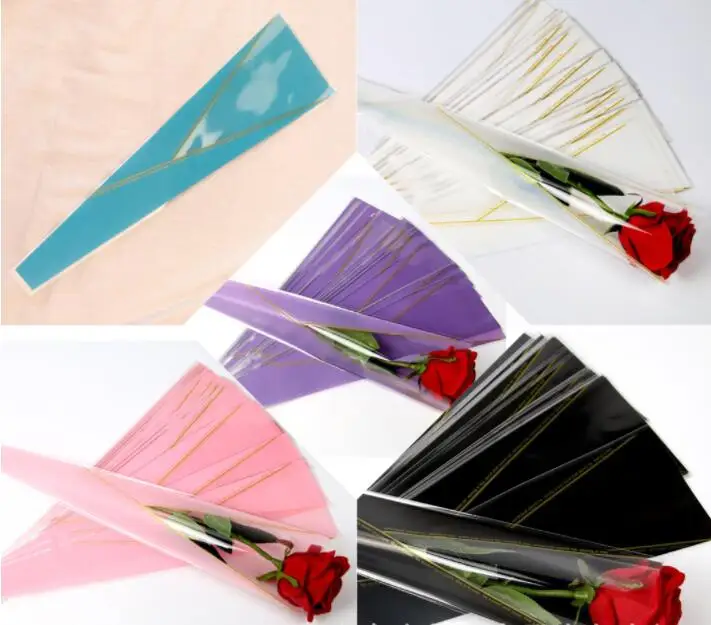 50 pcs/lot Wrapping Paper For Flowers Rose Florist Packaging Paper Single Rose Flowers Gift For Wedding Floral Package