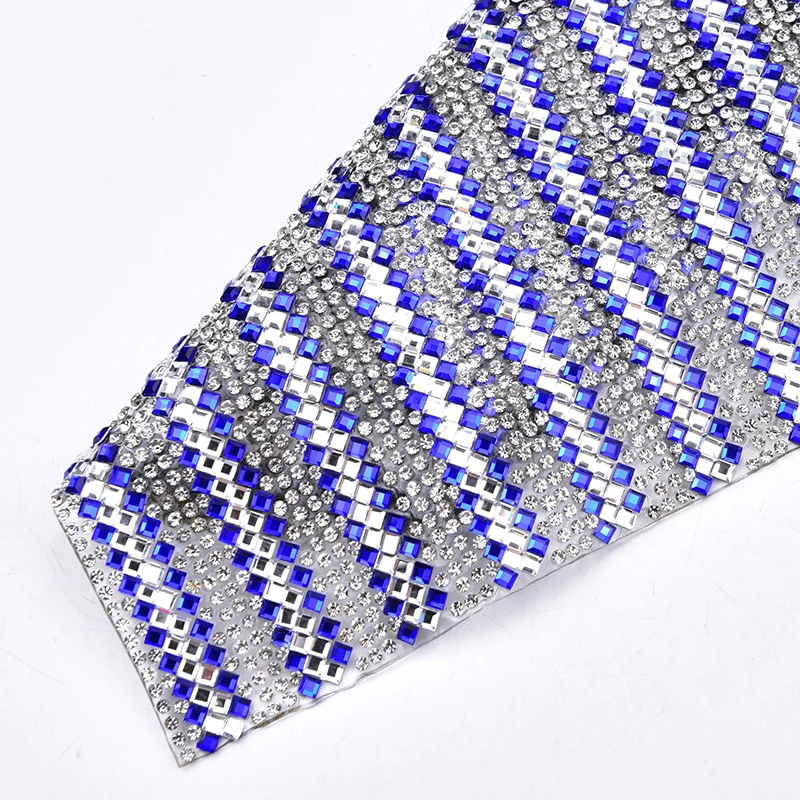 New Hot Fix 24*40cm vetro Strass Crystal Mesh autoadesivo Trim Strass Banding decorazione di nozze Applique indumento fai da te