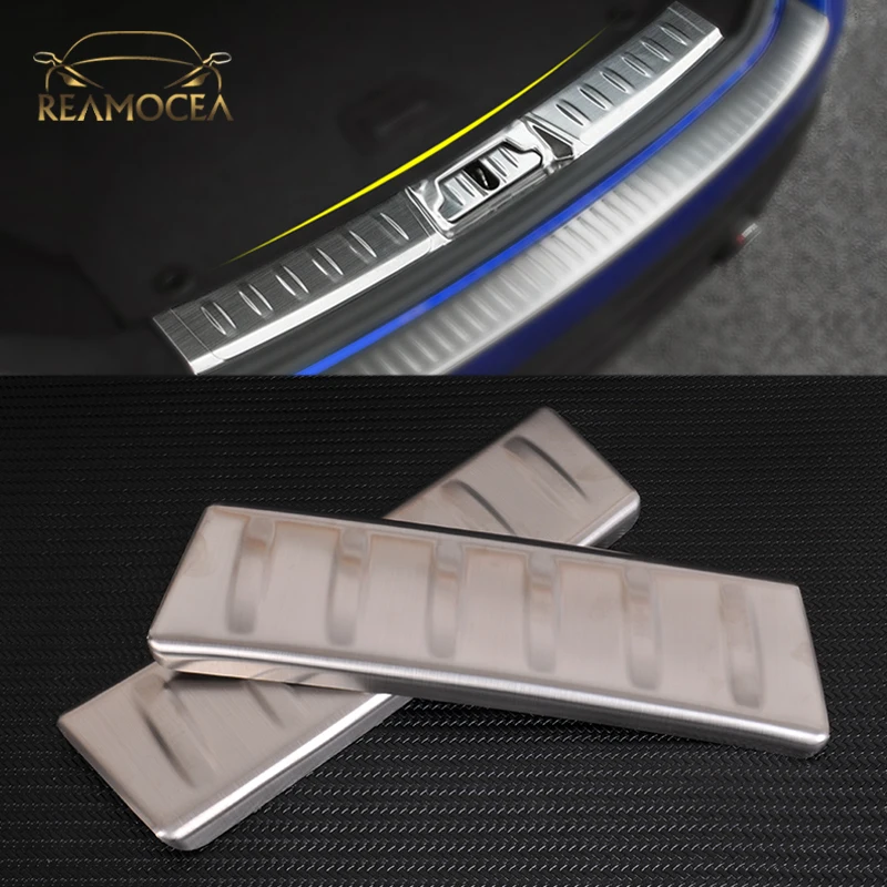 Rear Trunk Door Sill Protector Cover Trim Fit for Jaguar F-Pace 2016 2017 Guard Protection Trim Cover Car Interior Accessories