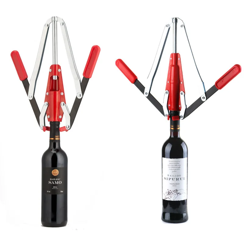 Double Lever Hand Corker Wine Bottle Corker with 2 Handled Corking for Homebrew wine making + 6 PCS wood bottle cork