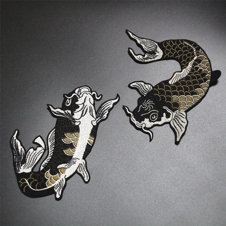 1PC Big Fish Haftowane naszywki Naklejka na ubrania Naprasowanka na odzież Aplikacja DIY Akcesoria Party Decor Animal
