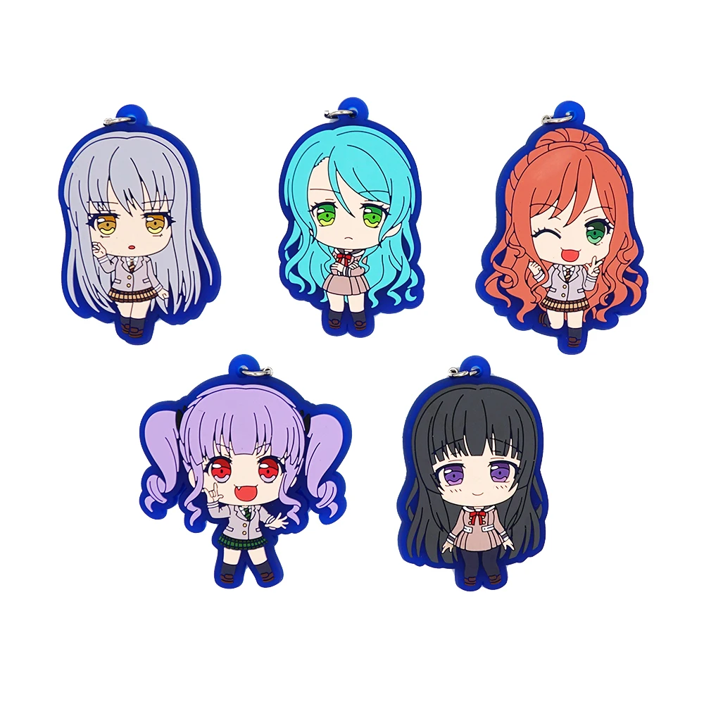 Bang Dream!  Roselia Game Anime Imai Lisa Hikawa Sayo Udagawa Ako Minato Yukina Shirokane Rinko Rubber Strap Keychain