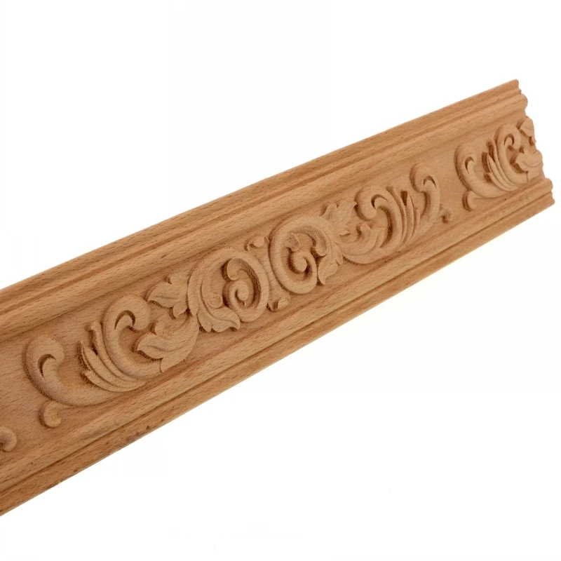 RUNBAZEF Rubber Wood Carved Onlay Applique Unpainted Furniture For Vintage Home Decor Door Cabinet Decoration Colo Figurine