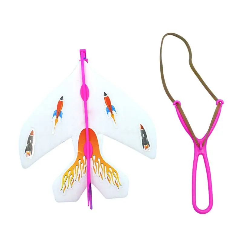 LED Slingshot Glider Foam Aircraft Flash Light Flying Plane Ejection Plane Party Favors Kids Toys Gift MAR-20