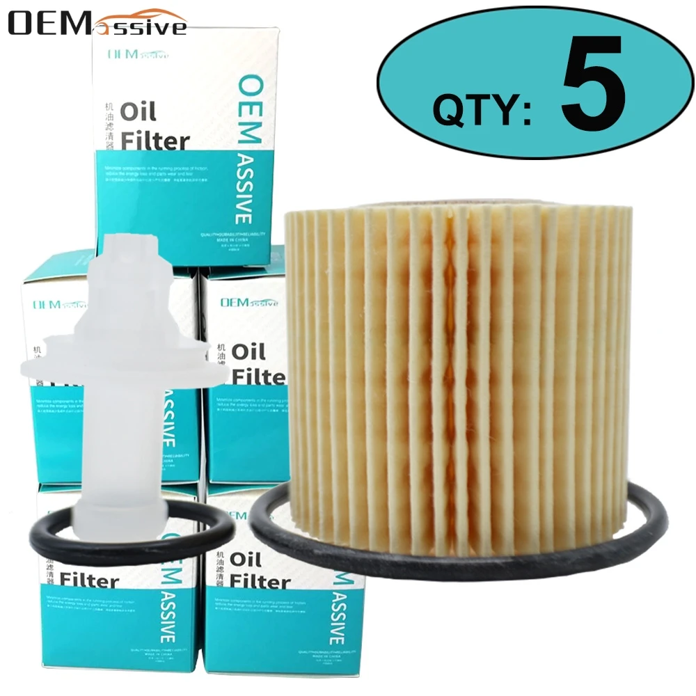 Five(5pcs) Car Oil Filters For Toyota C-HR 2018 2019 2.0L 4Cyl. 3ZR-FAE Engine / Prius 2010-2018 / Corolla 2009-2017 04152YZZA6