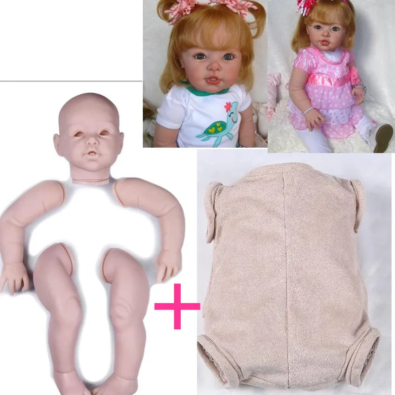 

74CM Big Size Silicone Reborn Baby Dolls Kit Toddler With Cloth Body Full Vinyl Arms And Legs 29inch Unpainted Mould For DIY Toy