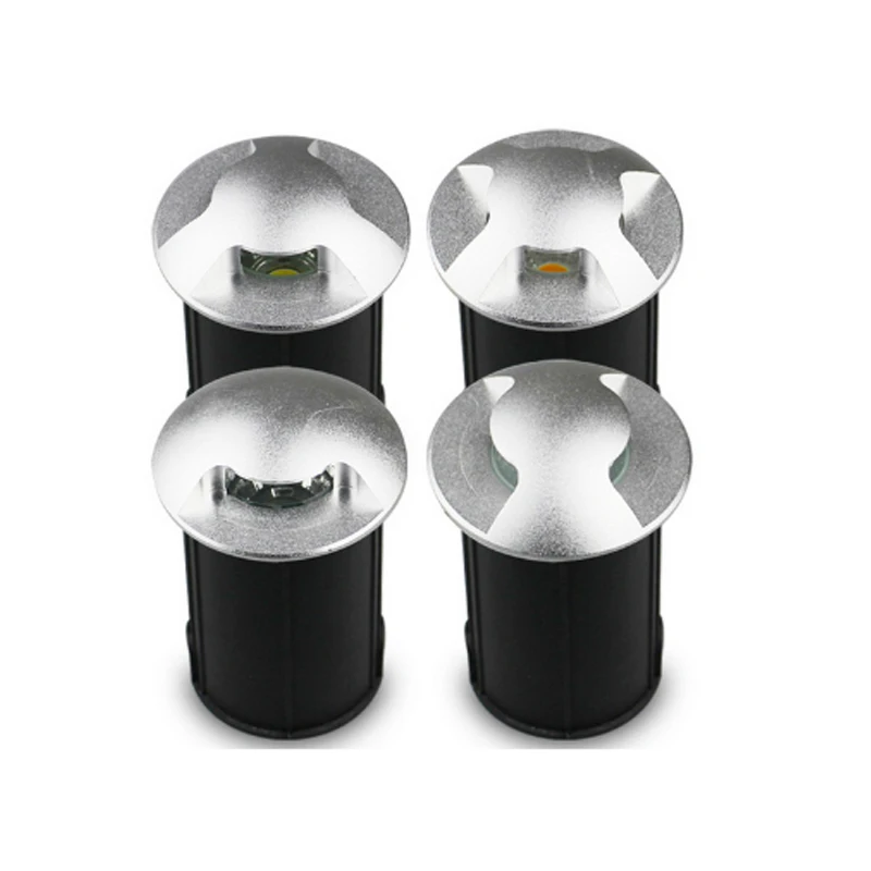 3W 5W LED Buried IP68 AC85-260V DC12V Outdoor Recessed Deck Light 1/2/3/4 Side View Underground Lamp Sidewalk