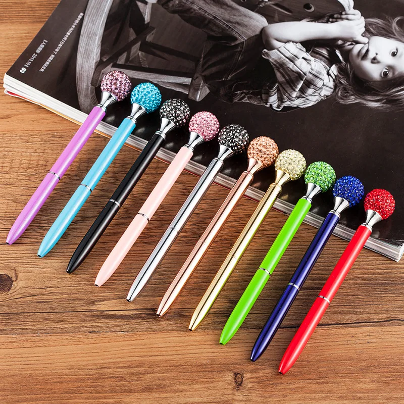 

Jonvon Satone 20Pcs Multi Colored Large Drill Ball Pen High-grade Diamond Pens Metal Pen Student Gift Stationery School Supplies