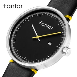 Fantor Ultra Dunne Mannen Kijken Minimalistische Top Merk Lederen Horloge Man Casual Eenvoudige Datum Mannelijke Quartz Horloges Fashion Horloge