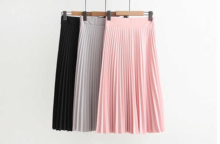 

spring all-match chiffon skirt waist fold slim skirt pleated skirt Department summer slim skirt SK100