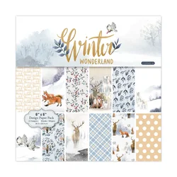 KLJUYP 12 Sheets Winter Wonderland Scrapbooking Pads Paper Origami Art Background Paper Card Making DIY Scrapbook Paper Craft