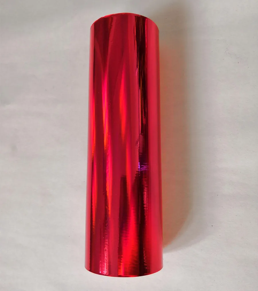 

Hot stamping foil red color plain holographic foil hot press on paper or plastic 21cm x120m heat stamping film