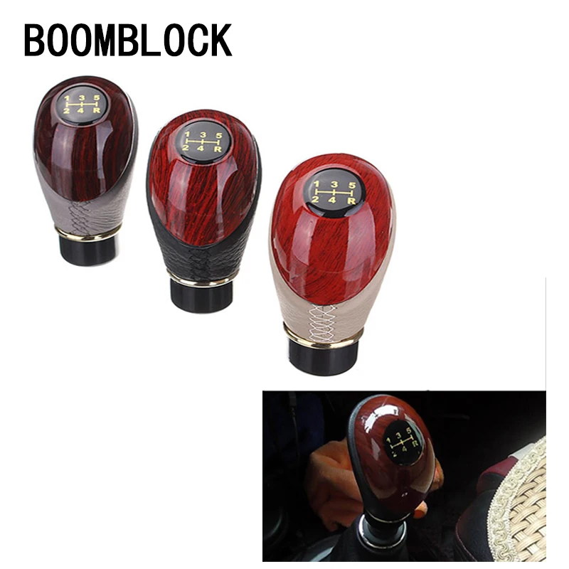 Artificial Peach Wood Car Manual Shift Lever Gear Knob Head For BMW E60 Ford focus 2 Mazda 3 Volkswagen Polo Golf 4 Skoda