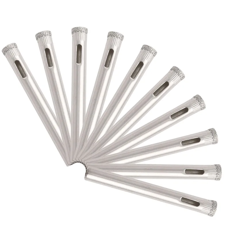 10Pcs 6mm Diamond Coated Core Drill Bits Hole Saw Glass Tile Ceramic Marble