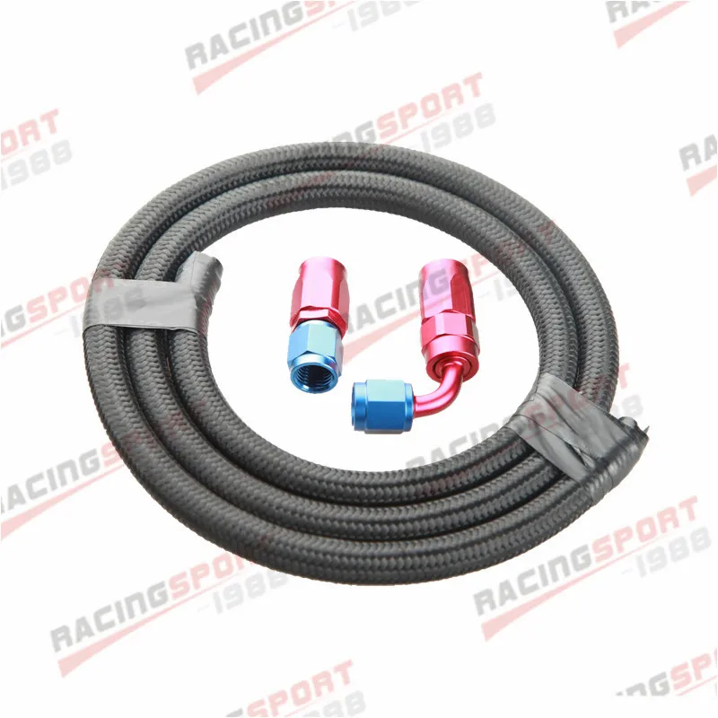 Nylon Cover Braided -8AN AN8 Oil Fuel Gas Line Hose 1M + Swivel Hose End Fitting