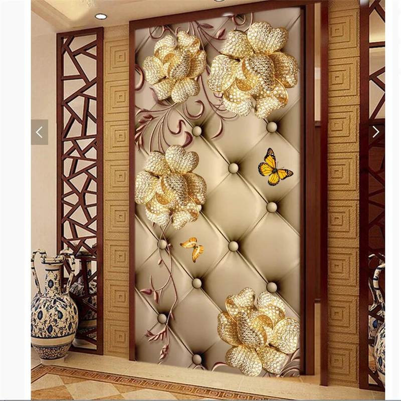 

beibehang Custom wallpaper 3d stereo European bag jewelry flowers cut off the entrance aisle picture papel de parede wallpaper