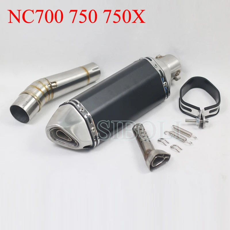 

NC700 NC750 NC750X Slip On Motorcycle Exhaust With Middle Link Pipe DB Killer For HONDA NC700 NC750 NC750X 2012-2017 Years