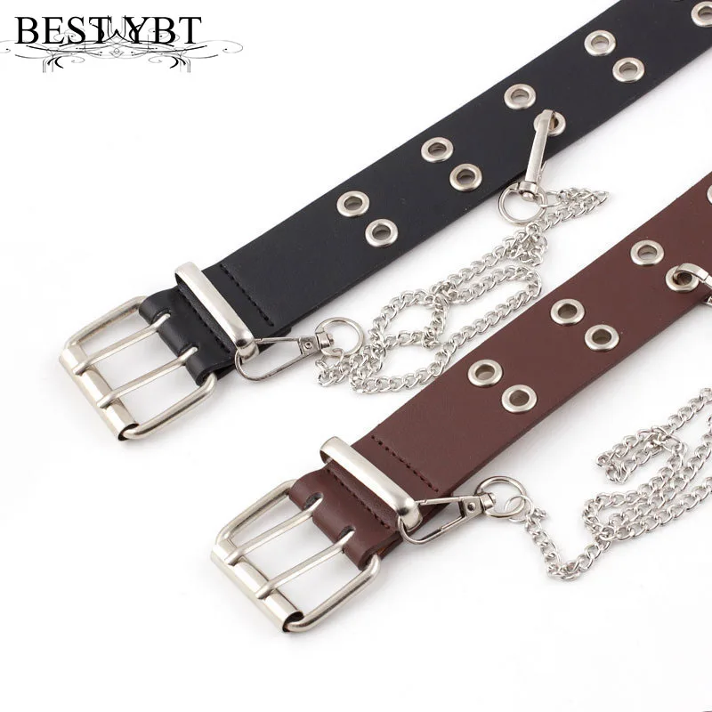 Best YBT Women Belt Imitation Leather Pin Buckle Belt New Punk Wind Jeans Fashion Individual Decorative Belt Chain Women Belt