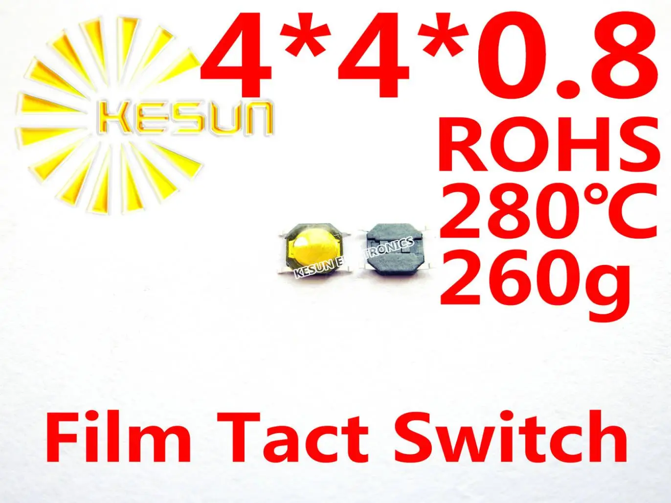 

FREE SHIPPING 1000PCS SMT 4X4X0.8MM Film Tactile Tact Push Button Micro Switch Momentary ROHS