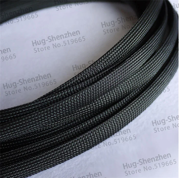 Black dia of 12mm 100M/lot DIY lightning resistance cable PET braided sleeving expandable for sale brand new top quality