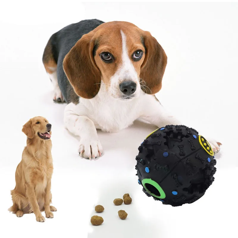 Pet Dog Cat Food Toy Ball Play Squeak Quack Sound Chew Treat Holder Funny Puppy Ball Training Interactive Toys Pet Supplies