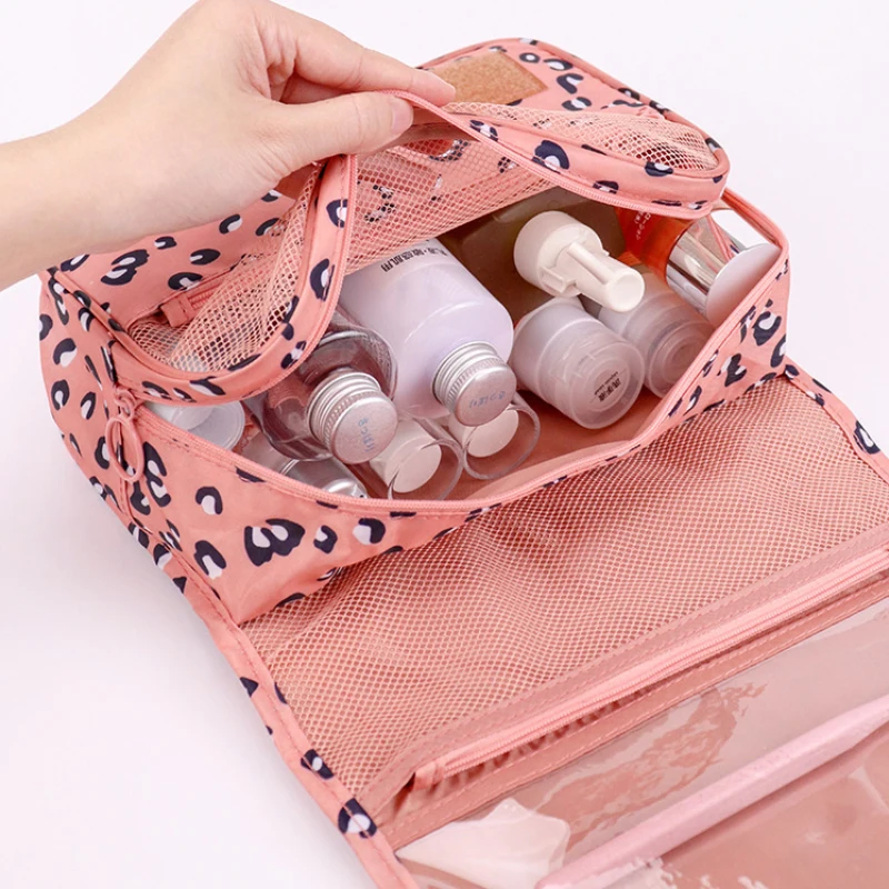 Women Travel Bath Make Up Bag Ladies Waterproof Hanging Cosmetic Bags Female Zipper Necessaire  Toiletry Bag Travel Organizer