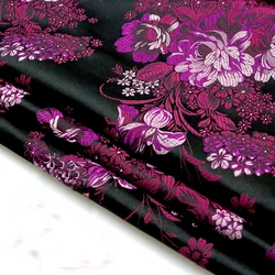 100cm x 75cm peonie nere tessuto braocade tinto in filo arazzo jacquard tessuto jacquard satinato tessuto moda abbigliamento fai da te