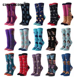 COSPLACOOL Animal Pattern Funny Socks Mermaid Pug Cotton Crew Cute Socks Women Happy Sheep Novelty Socks Female Calcetines Mujer