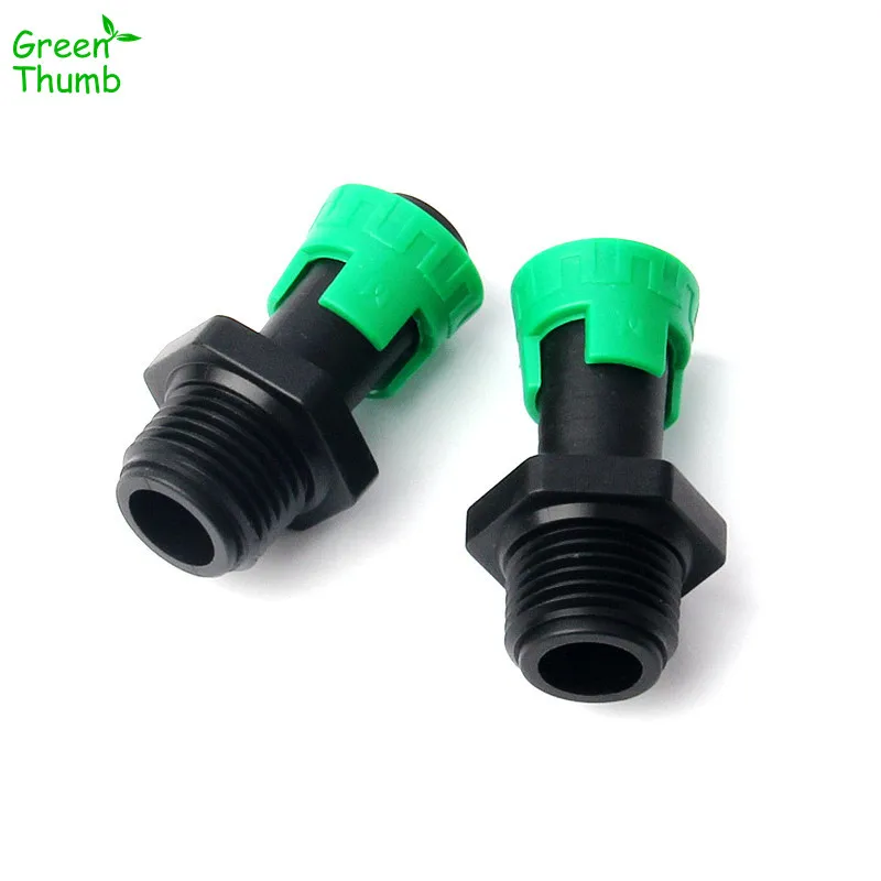 

60pcs 1/2 Inch Male Thread To 16 mm Straight Drip Tape Pull Buckle Connector For Garden Micro Irrigation Hose Fittings Adapter