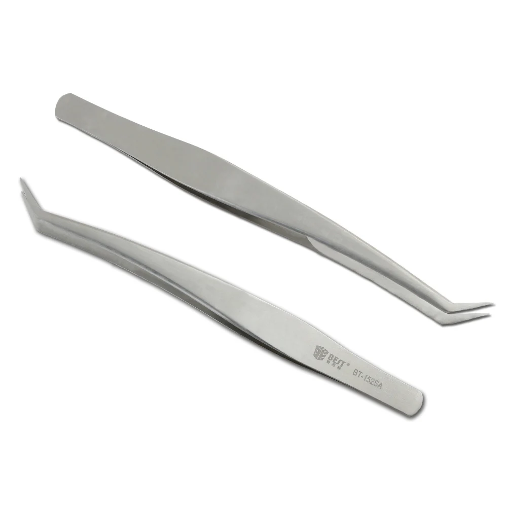 BST-152SA 100% brand Stainless Steel anti-static eyelash tweezers superhard Eyelash Extension tool Best Quality Tweezer