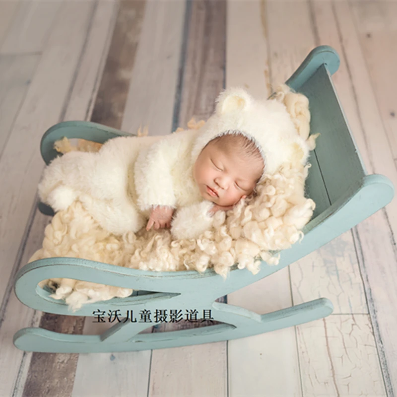 

Christmas Knit Mohair soft Hat Bonnet Newborn Photography props Santa suit Baby Hooded Romper set