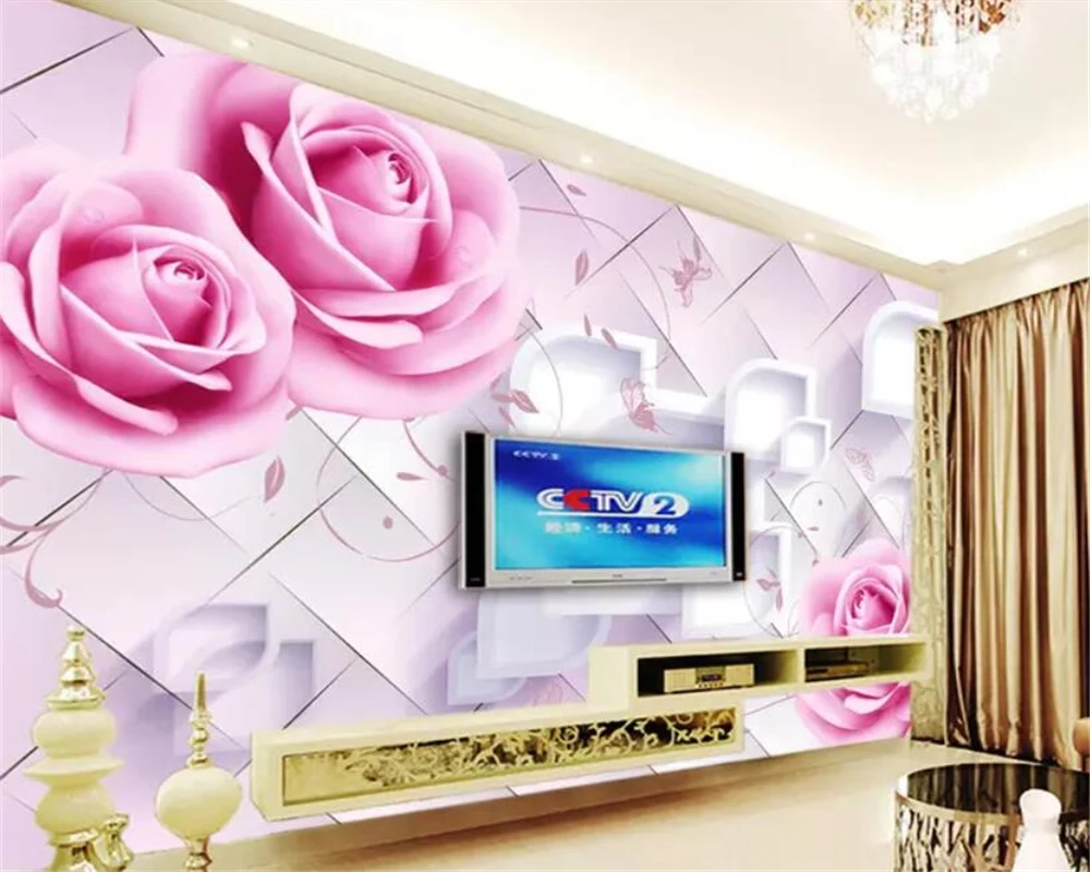 

beibehang Custom 3D Mural Wallpaper European Style rose Flower vine Wall Painting Living Room TV Background 3d Wallpaper behang