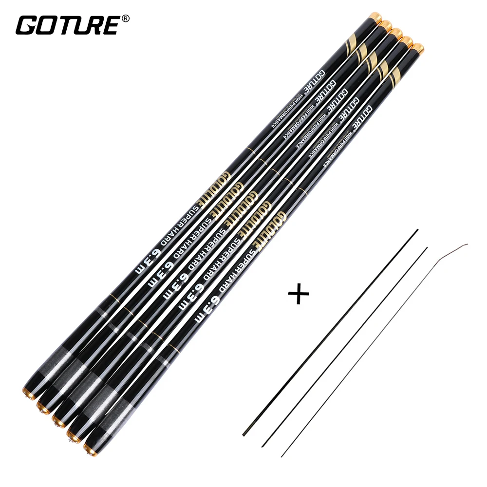 Goture GOLDLITE/RED-FOX/BREEZE Telescopic Fishing Carp Rod Light Hard High Carbon Fiber Stream Rods With Extra First 3 Tip Top